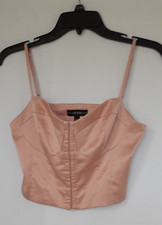 GUESS Womens Light Peach Satin Bustier Corset Top Size Small