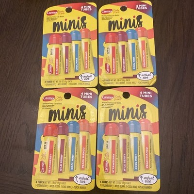 CARMEX MINIS LIP BALMS 4 X 4 PACK NEW (Total of 16 Tubes High Quality Lip  Balm)