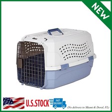 Basics 2-Door Top-Load Hard-Sided Dogs, Cats Pet Travel Carrier, Gray  Blue, 22