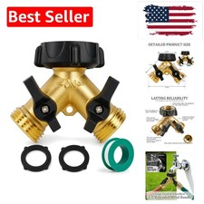 Brass Garden Hose Splitter 2 Way 34 Inch Hose Connector Tap Splitter Hose ... Brass Garden Hose Splitter 2 Way 34 Inch Hose Connector Tap Splitter Hose ...