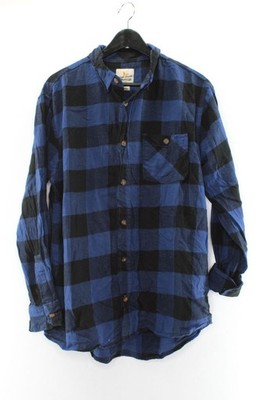Field & Stream Herren Hemd Gr. L Langarm Blau Kariert Baumwolle #FW-3
