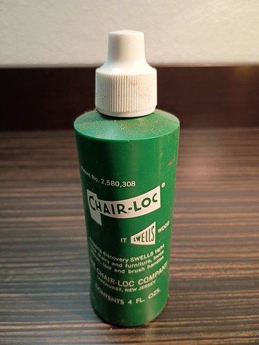 Chair-Loc Wood Sweller Tighten Loose Wood Joints Vintage 4oz W/Box & Instruction