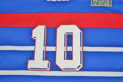 Adidas World Cup 98 1998 France Zinedine Zidane Home Soccer Jersey