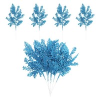 10 StüCk Glitzernde KüNstliche Tannennadeln,Glitzernde TannenstäMme,Blau