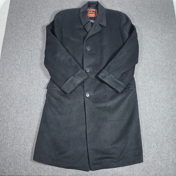 Vintage Brookstreet Raleigh Washington Cashmere Overcoat Sz 42 Single Breasted - product detail image 2