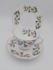 Crown Staffordshire Christmas Rose TRIO  Cup, Saucer & Plate Very Good Condition