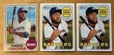 Domingo Santana Lot Of 3 Topps Heritage Milwaukee Brewers Mint