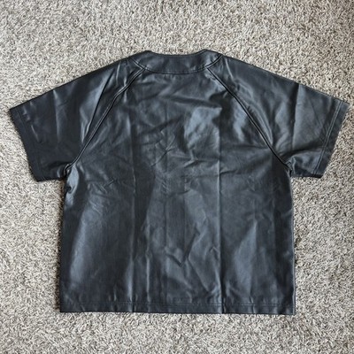 Adidas Originals Faux Leather Baseball Jersey Mens Size Medium