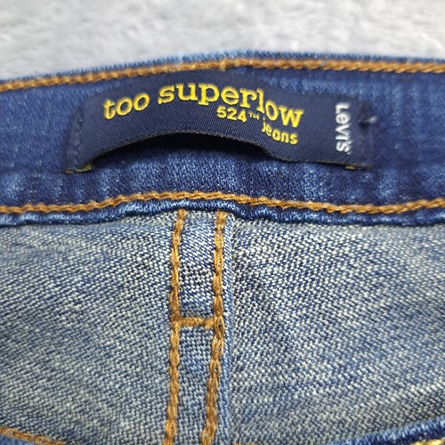 Jeans skinny Levi's 524 donna troppo bassi vita bassa taglia 9 lungo blu denim - Foto 3 di 13