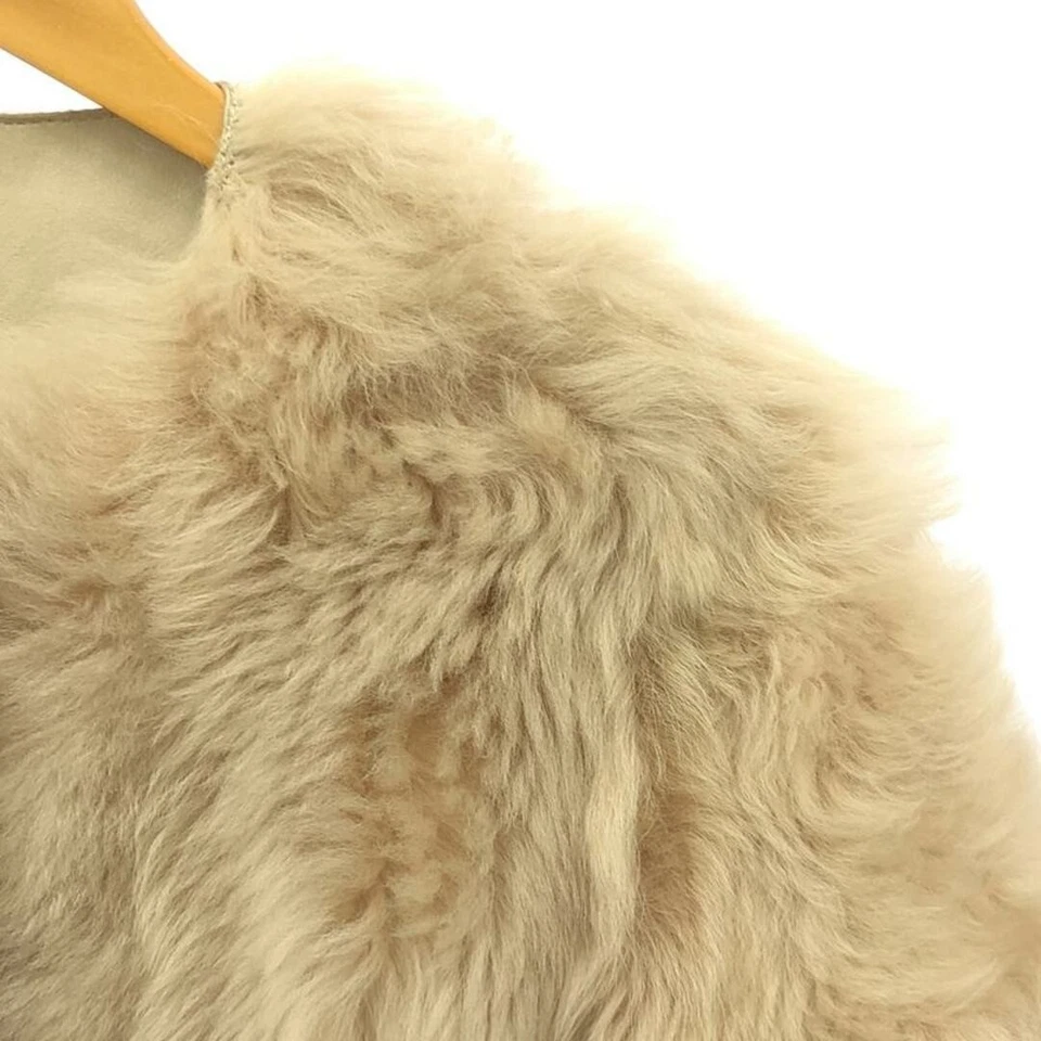 Miu Reversible Piel Cambiable Mouton Cuero Enganchado Sin Cuello Usado - Japón - Foto 2 de 4