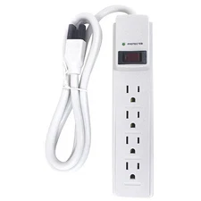 Outlet Strip, Surge, 4 5-15R, 5-15P, 4 Ft., White (Formerly Power First), 52Ny67