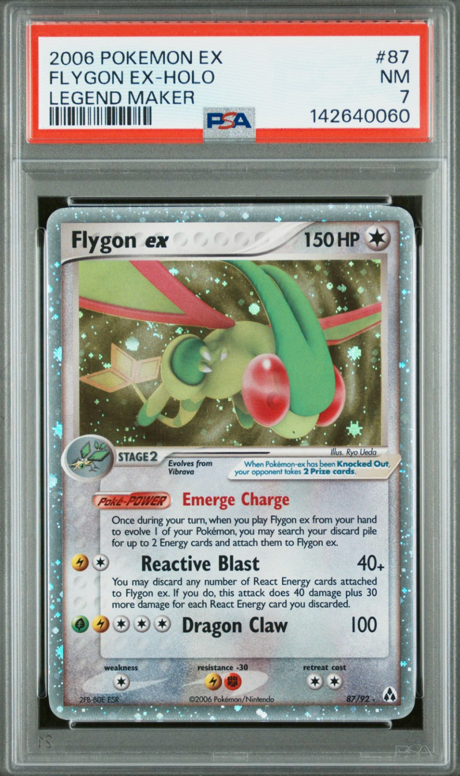 2006 Pokemon EX Legend Maker Holo #87 Flygon EX PSA 7