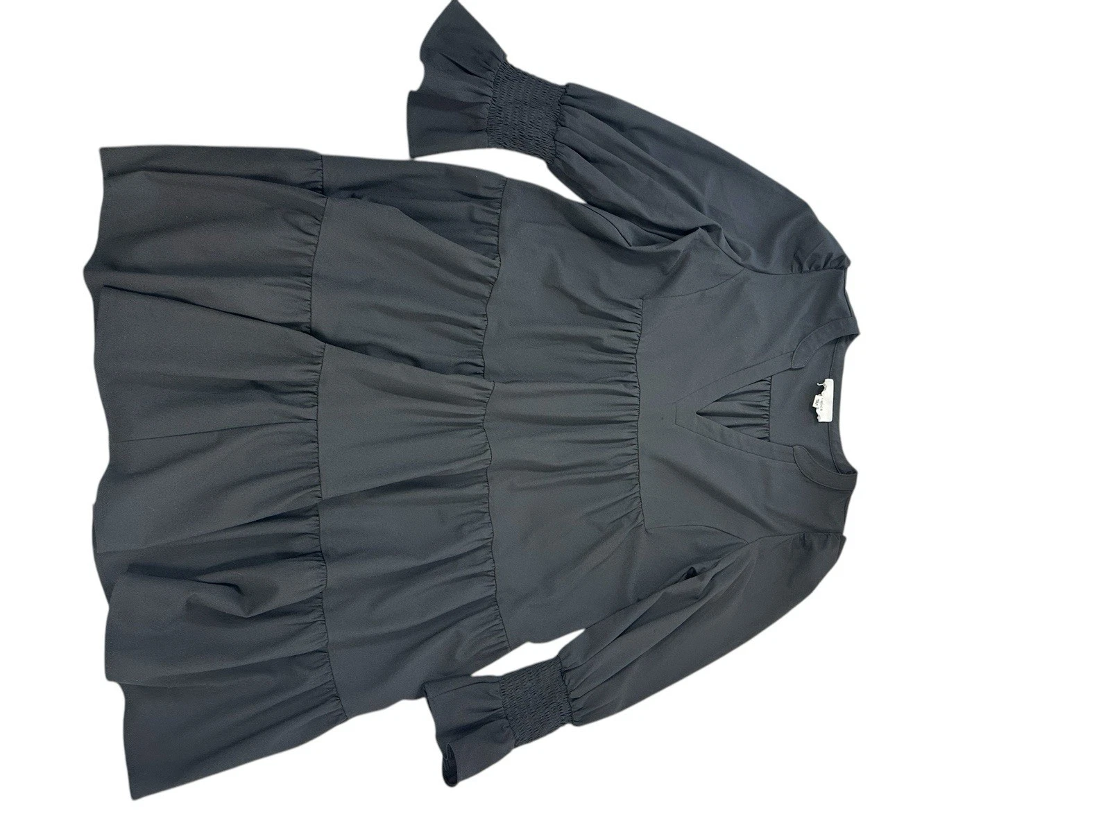 Abito Pomander Place Tuckernuck taglia grande nero Kenzo popeline con volant a strati