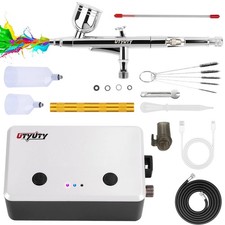 Cordless Airbrush Kit with Compressor, Dual-Action 0.3mm Airbrush Gun, 3 Adju...