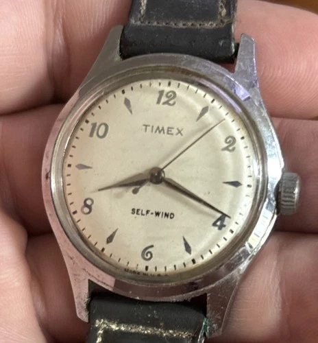Vintage Timex Self Wind Automatic Stainless Mens Watch