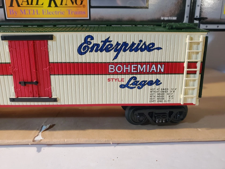 MTH Railking 30-8627 Enterprise Lager Wood-Side Reefer Car DIE-CAST O-Gauge NIB - Image 4 of 4