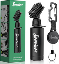 Pro Golf Club Brush Cleaner with Multi Purpose Heavy Duty Retractable Clamp/Sque