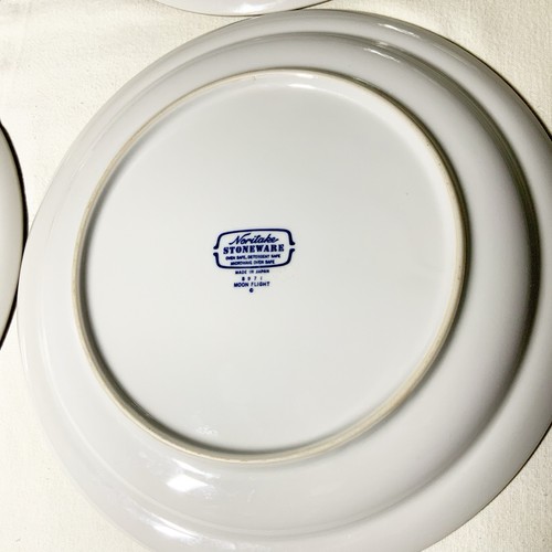 Vintage Noritake Stoneware Moon Flight Bird 4 Dinner Plates 10.5” Brown - Picture 6 of 7