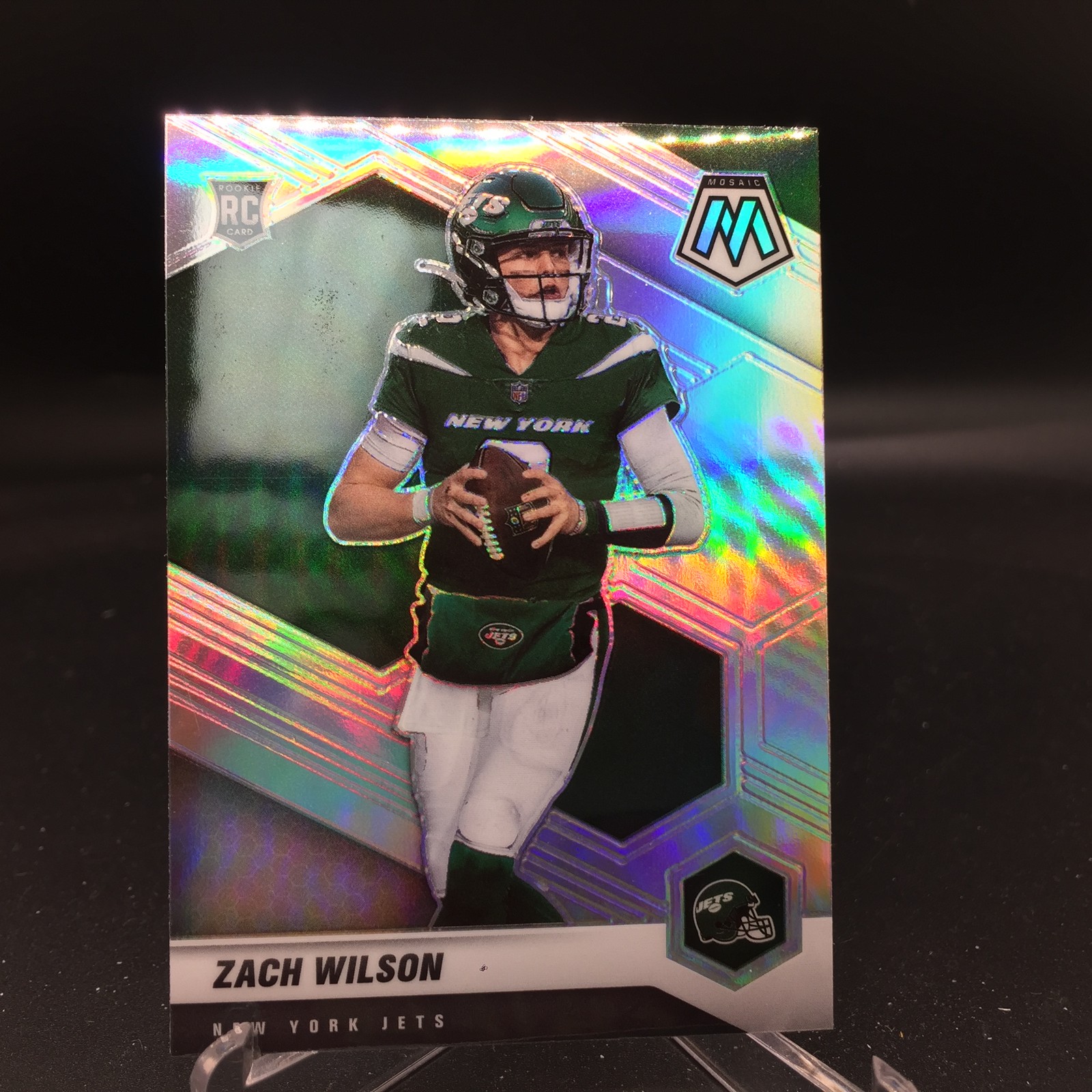 Zach Wilson 2021 Panini Mosaic Rookie Variations Silver 302-V New York Jets