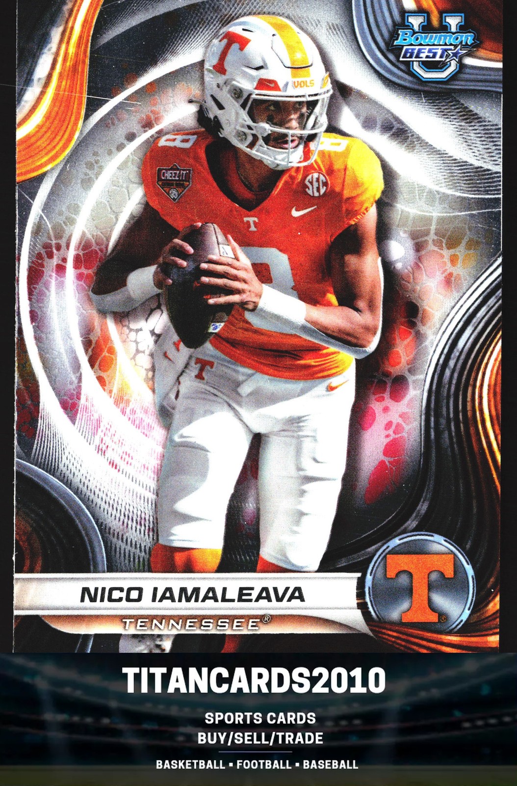 Nico Iamaleava 2024 Bowman University Best Refractor Tennessee Volunteers #90