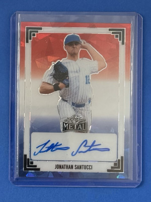 2024 Leaf Metal Baseball RWB # 91A-JS1 Jonathon Santucci Auto RC Rookie Mets 1/1