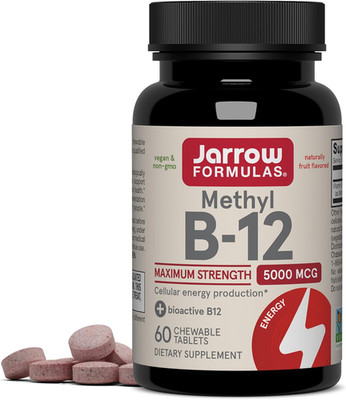 Methyl Vitamin B12 5000 Mcg - 60 Chewable Tablets, Naturally Fruit Flavored- Bio