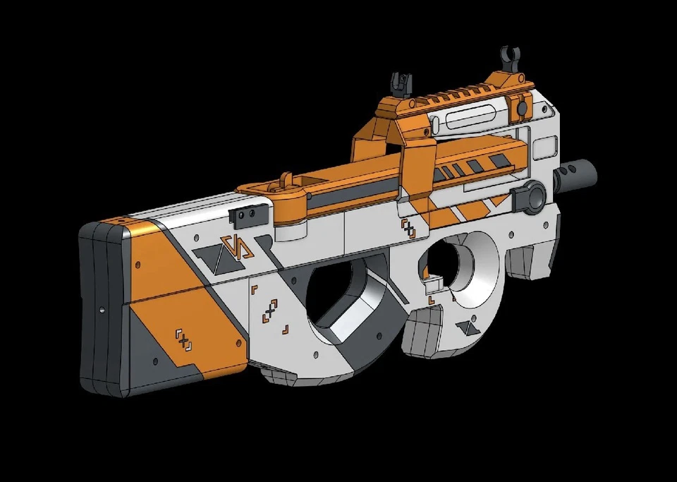 P90 Asiimov (Pistola de banda de goma alimentada por revista 7 capacidad redonda por cargador)  Foto 4 de 4