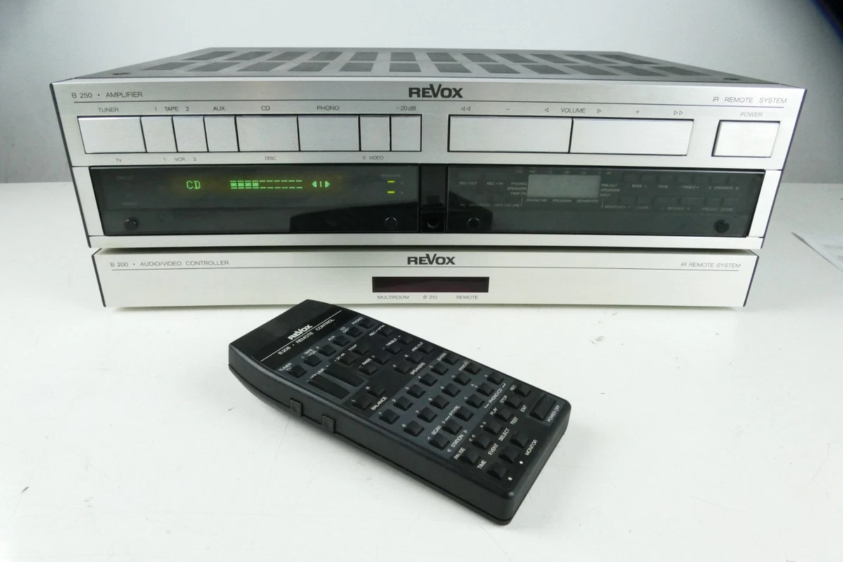 Amplificador Revox B250 + Controlador de audio/vídeo B200 + Control remoto B208 Hi-6512