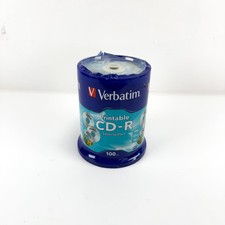 Verbatim Printable CD-r 100 Pack 700mb 52x 80min model 96574 - NEW/SEALED H1
