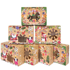 Christmas Wreath Cookie Boxes with Window 48Packs 6X8X2.7 Inch Bakery Box Pastry