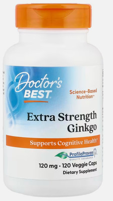 Ginkgo Biloba, Extra Strength, Doctor's Best, 120 mg, 120 Caps EXP 08/2027