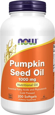 NOW FOODS, PUMPKIN SEED OIL 1000mg 200 Weichkapseln SUPER PREIS