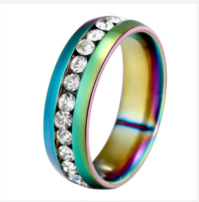 TITANIUM AND STAINLESS STEEL IRIDESCENT RING WITH GEMSTONES SIZE 4 14 titanium-and-stainless-steel-iridescent-ring-with-gemstones-size-4-14