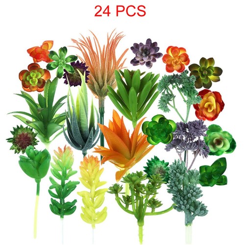 24 Pack Artificial Succulent Plants Unpotted Fake Succulents Plant Home Decor