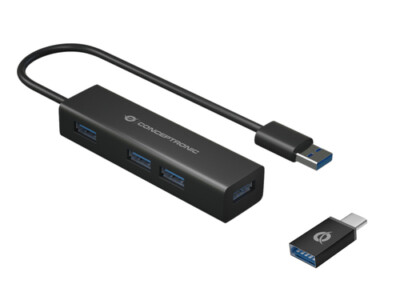 Conceptronic HUBBIES06B USB 3.2 Gen 1 (3.1 Gen 1) Type-A 5000 Interface Hub