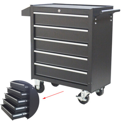 5-Drawer Storage Cabinet  Tool Car w/ Wheels Locking System for Holding US Stock