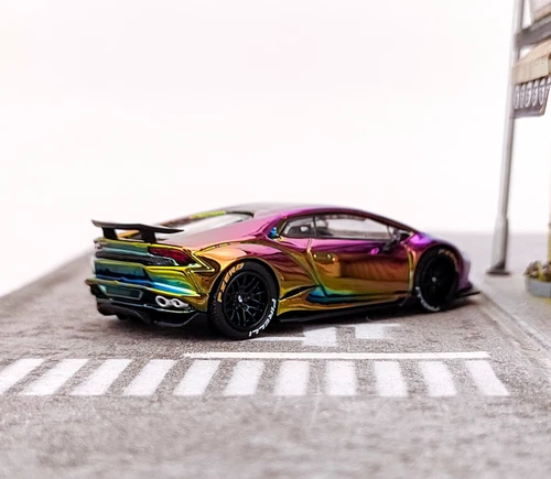King 1:64 Purple LP610 Huracan LBWK Racing Sports Model Diecast Metal Car - Picture 8 of 20