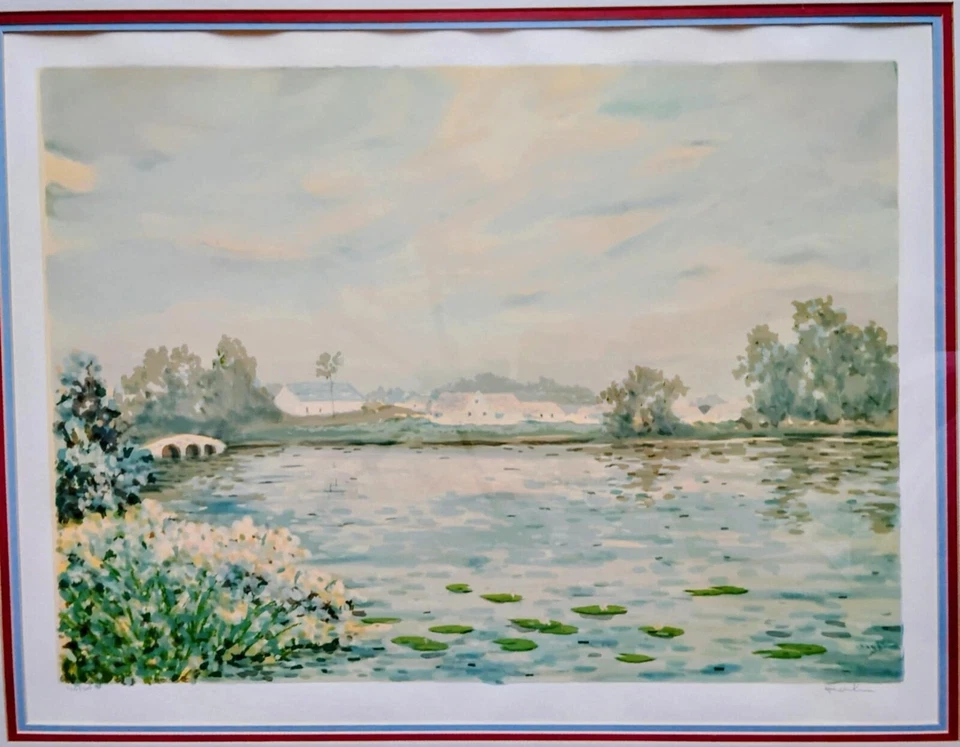 Pintura de Roulin Pastel Village Serigrafía Original Firmada Edición Limitada Certificado de Autenticidad Foto 4 de 4