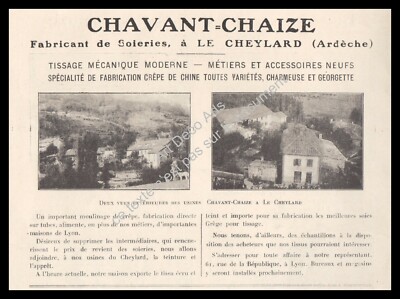 1924 Le Cheylard, Ansicht der Fabriken Chavant-Chaize Seide Weben Ardèche