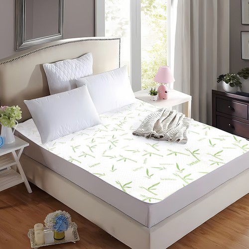 Fully Fitted Bamboo Mattress Protector 100% Waterproof Cotton Bed Soft Cover AU - Picture 10 of 17