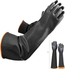 22" Chemical Resistant Gloves Latex Rubber Heavy Duty Reusable Long Industrial