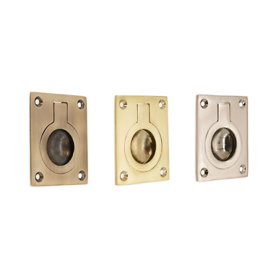 Unterputz Ring Falle Ziehgriff Messing Küche Schublade Schrank Schranktür 60 x 50 mm