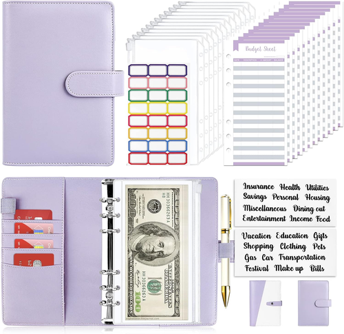 Onlyesh B Budget Binder with Zipper Envelopes, Cash Envelopes for Budgeting, Mon - Picture 9 of 12