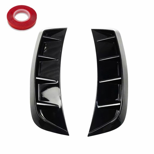 2pcs Glossy Black Side Fender Air Vents Wing Cover Trim Accessories Universal - Picture 10 of 10