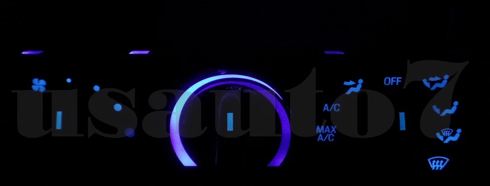 Cluster Gauge & AC Heater Climate Blue LED LIGHTS Fit 97-98 Ford F150 Expedition Foto 2 de 4