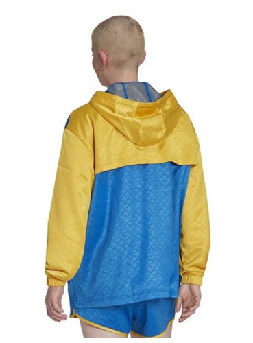 Adidas Women’s blue yellow Monogram colour block Heritage Jacket Ld99 Size 10 UK - Picture 2 of 8