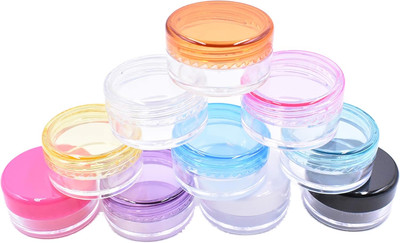 10 Pack of 5 Gram Empty Cosmetic Containers, round Cosmetic Sample Pots Jars Mak