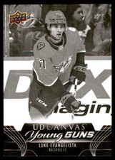 2023-24 UPPER DECK UD CANVAS YOUNG GUNS BLACK WHITE LUKE EVANGELISTA ROOKIE