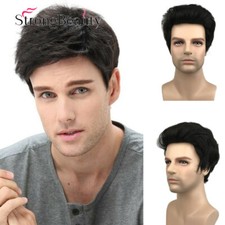 Men Handsome Boys Wig Short Black Natural Man Male Hair Cosplay Wigs