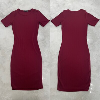 burgundy velvet dress forever 21 Ribbed Knit Midi Dress
